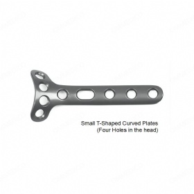 Small T-Shaped Curved fracture Plates(Four Holes head)