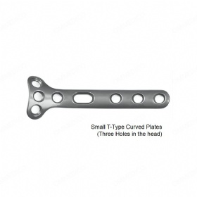 Small T-Type Curved fracture plates(three holes head)